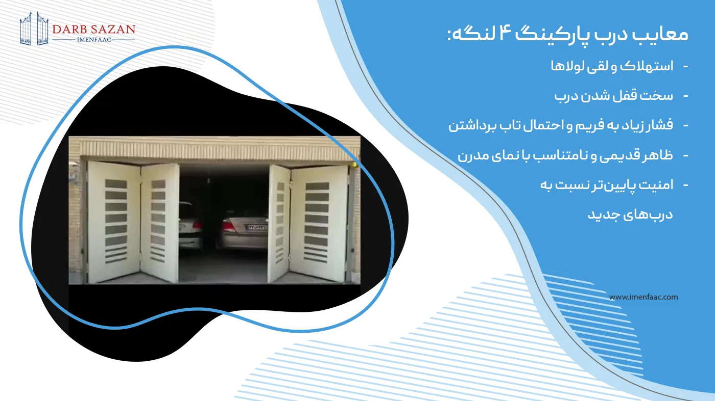 معایب درب تاشو ۴ لنگه