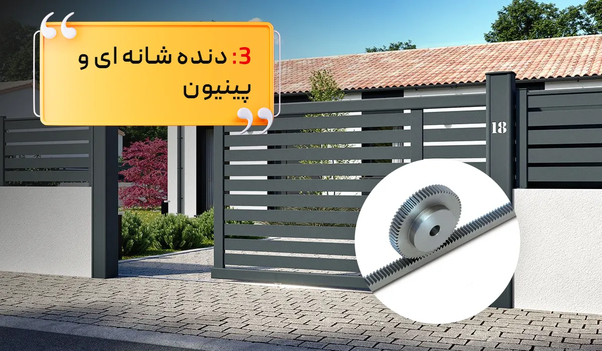 دنده شانه ای و پینیون جک درب ریلی